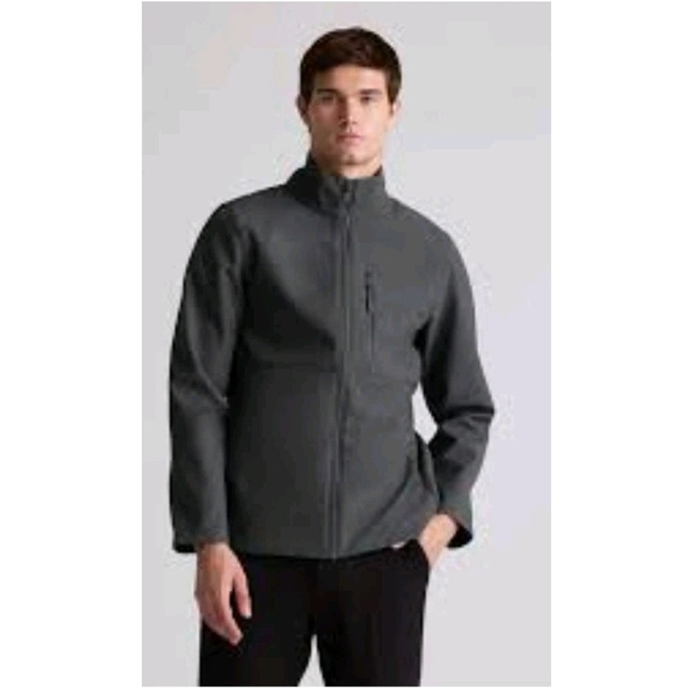 Quince Men's Softshell Fleece-Lined Full-Zip Jacket Heather Shady Sz M NEW! $160